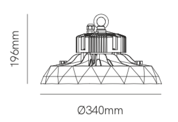 UFO LENS switch | High-Bay Hallenleuchte /Industriestrahler 90W/120W/150W, 60°/90°/120°, 3.000K/4.000K/5.000K